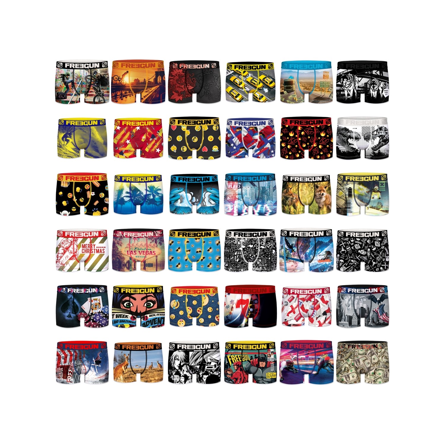Pack Surprise de 3 Boxers Homme Freegun collection Pack Surprise de 3 Boxers Homme Freegun collection