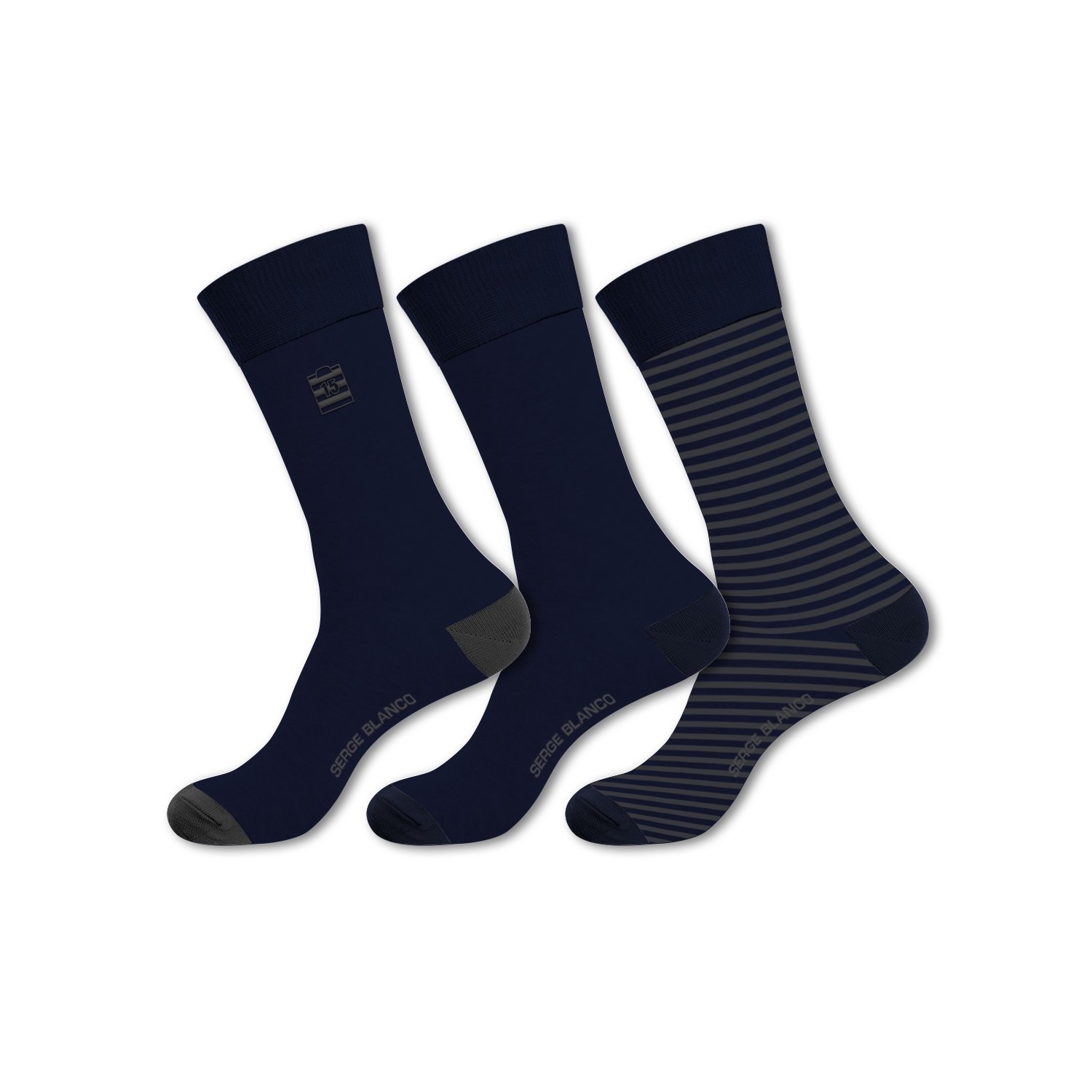 Lot de 3 chaussettes de ville homme en coton peigné doux