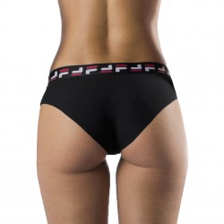 Boxer Femme en Polyamide Découpe laser noir porté vue de dos