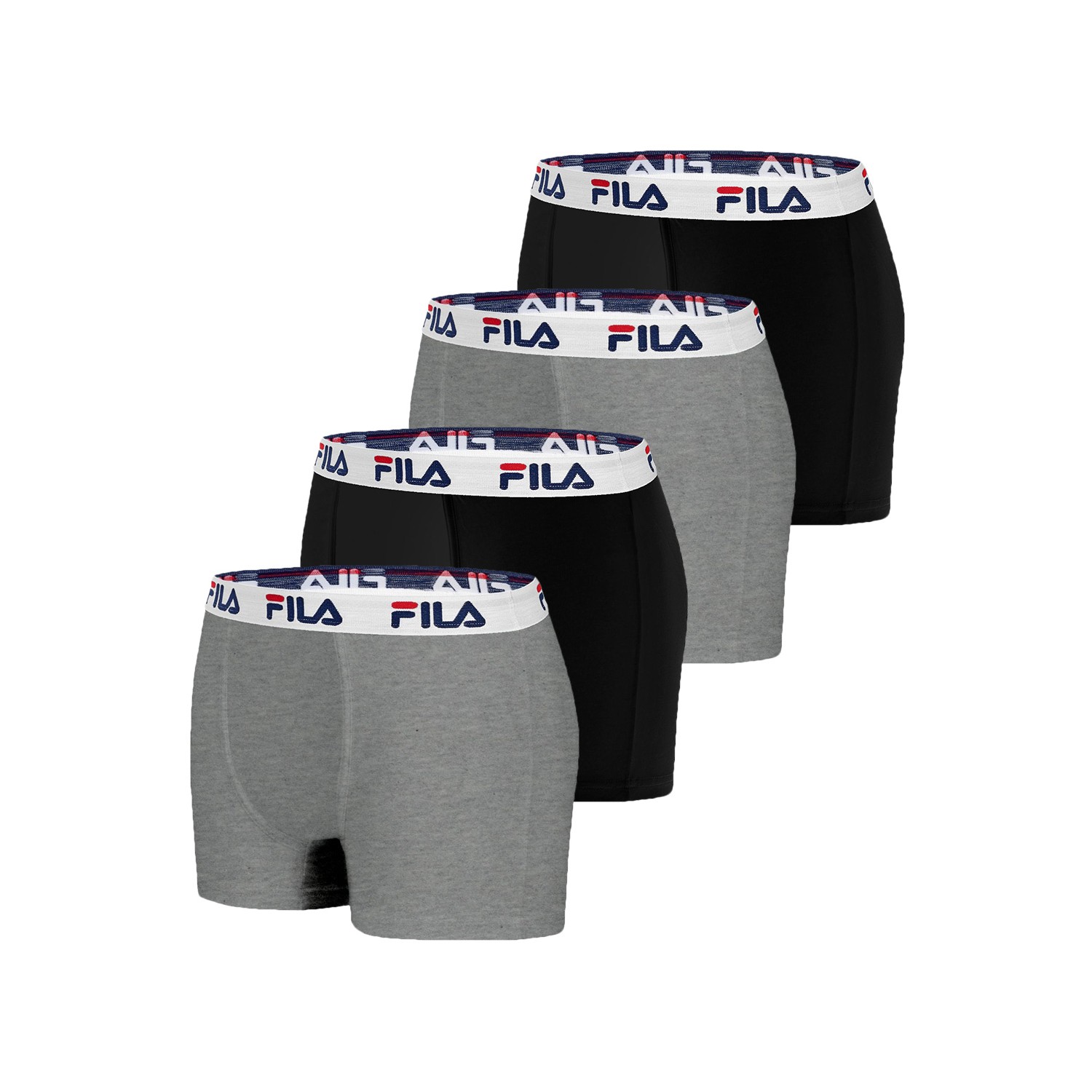 Lot de 4 Boxers Coton homme Fila 5016 Noir et Gris Lot de 4 Boxers Coton homme Fila 5016 Noir et Gris