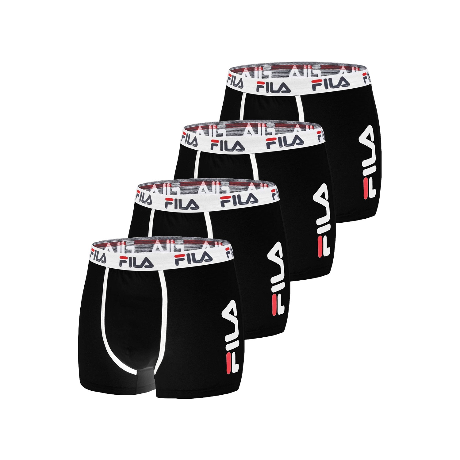 Lot de 4 Boxers Coton homme Fila 5040 Noir Lot de 4 Boxers Coton homme Fila 5040 Noir