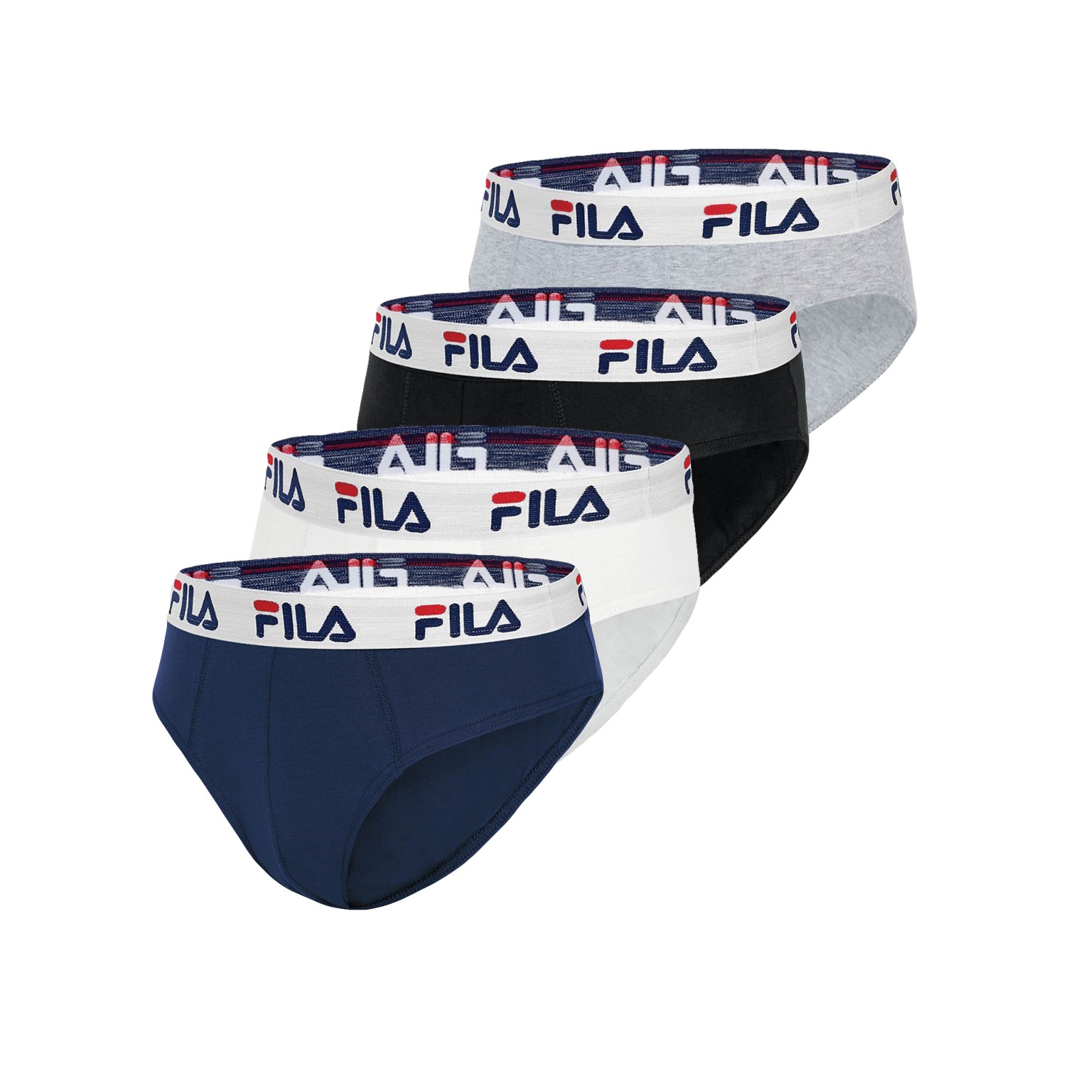 Lot de 4 slips coton homme Fila FU5015 Lot de 4 slips coton homme Fila FU5015