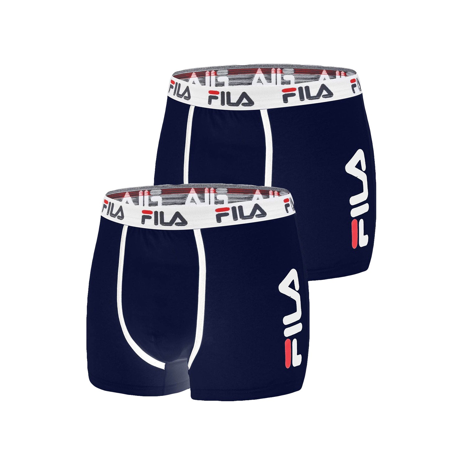 Lot de 2 boxers coton homme FILA Noir et Bleu Lot de 2 boxers coton homme FILA Noir et Bleu