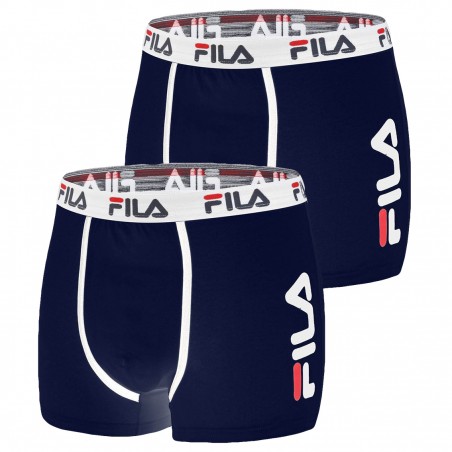 Lot de 2 boxers coton homme FILA Noir et Bleu 