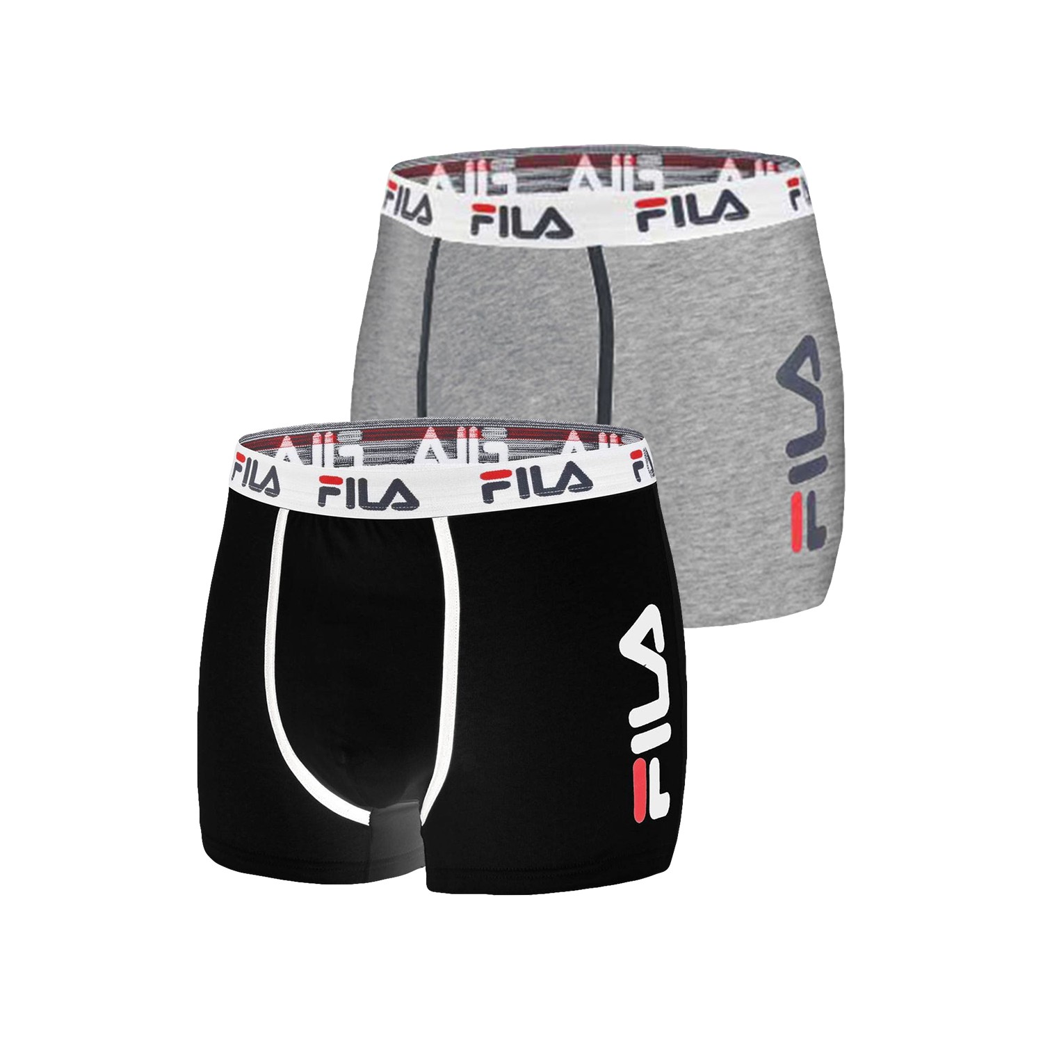 Lot de 2 boxers homme Fila 5040 Noir et Gris Lot de 2 boxers homme Fila 5040 Noir et Gris