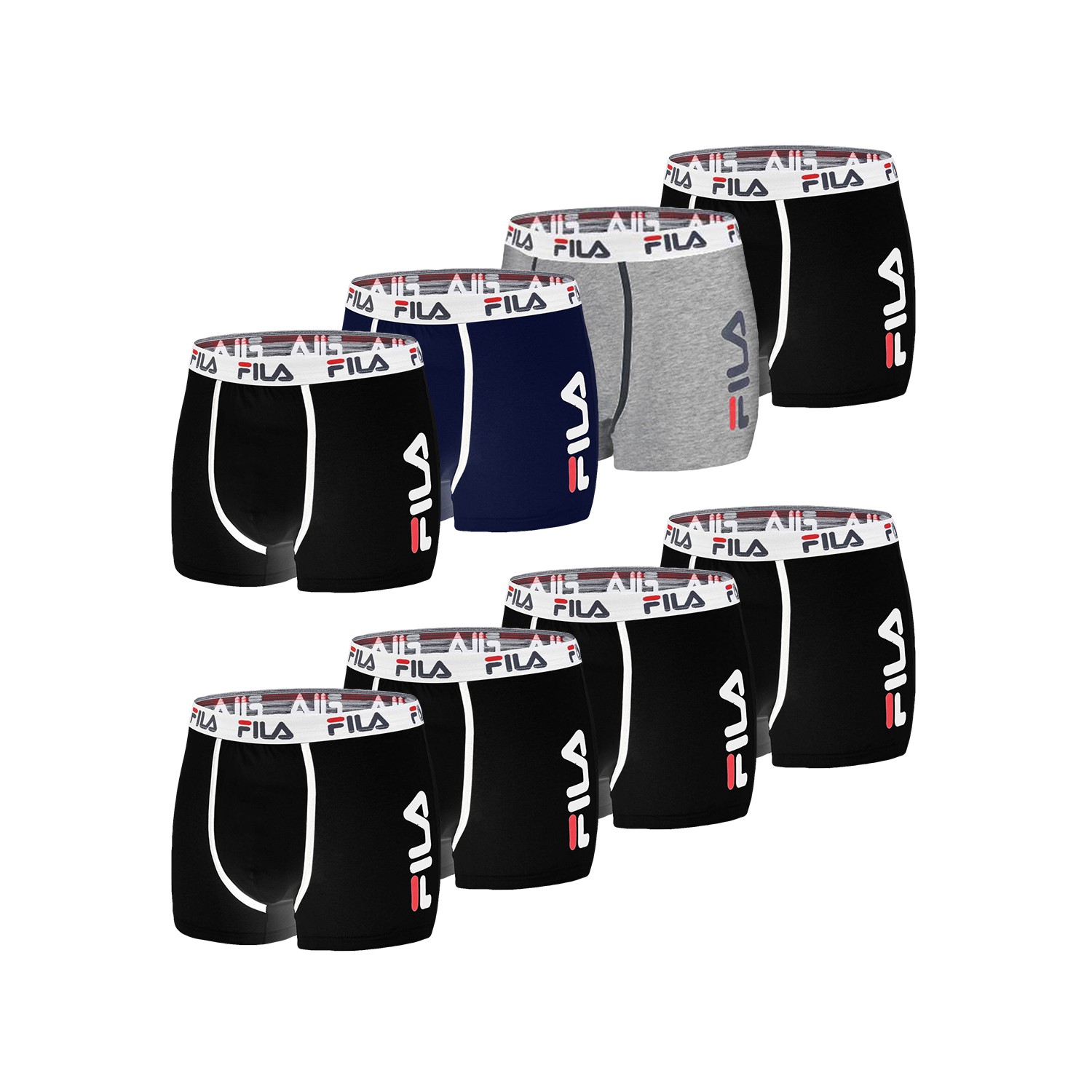 Lot de 8 Boxers Coton homme Fila 5040 Multicolore Lot de 8 Boxers Coton homme Fila 5040 Multicolore
