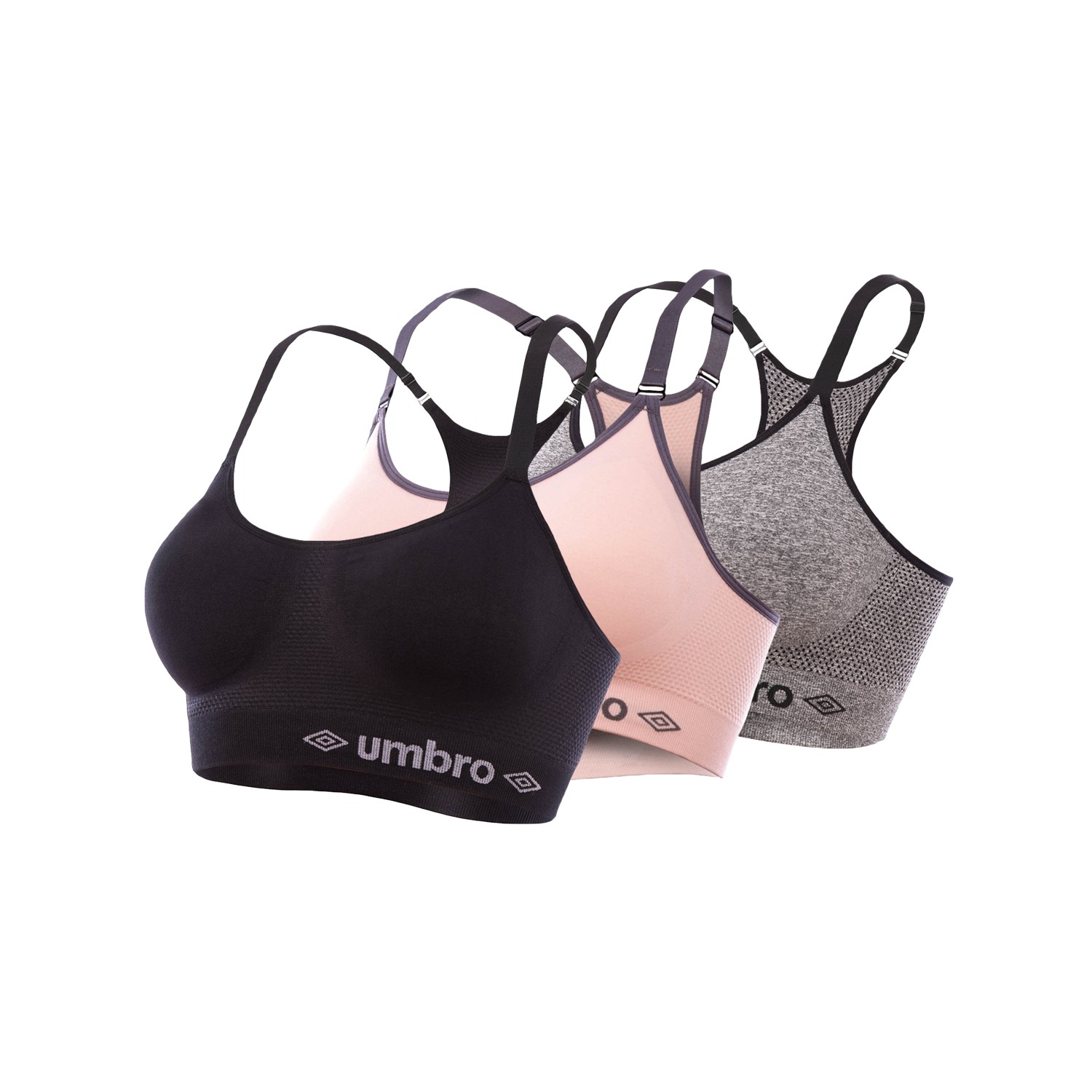 Lot de 3 Brassières femme Umbro sans couture Lot de 3 Brassières femme Umbro sans couture