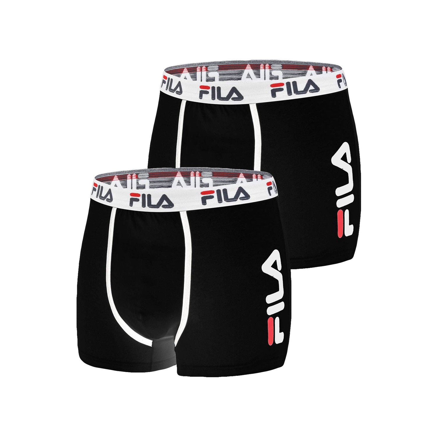 Lot de 2 boxers FILA homme en Coton/Elasthanne Noir Lot de 2 boxers FILA homme en Coton/Elasthanne Noir