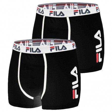 Lot de 2 boxers FILA homme en Coton/Elasthanne Noir