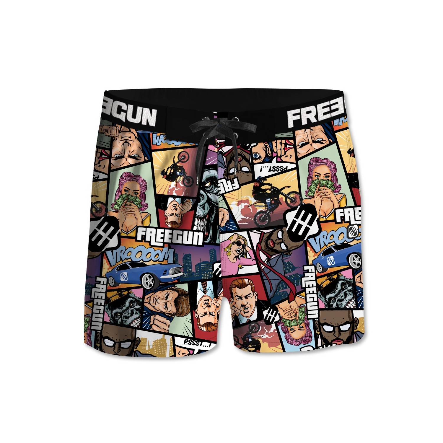 Boardshort Court Freegun garçon ceinture tissée GTA