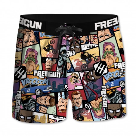 Boardshort Court Freegun garçon ceinture tissée GTA