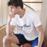 Ensemble homme Pyjama court T-shirt col rond bicolore Ensemble homme Pyjama court T-shirt col rond bicolore