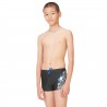 Boxer de Bain garçon uni avec logo rubber print