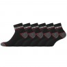 Lot de 6 Paires de Chaussettes Quarter de travail homme Red