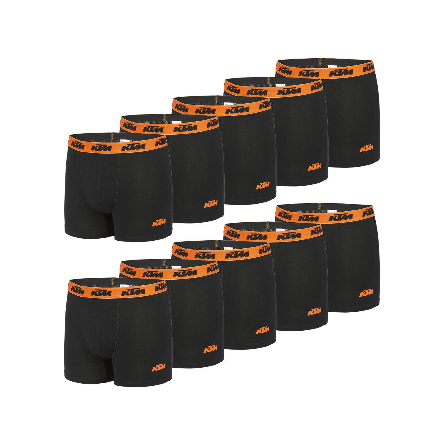Lot de 10 Boxers coton homme KTM Ceinture colorée Lot de 10 Boxers coton homme KTM Ceinture colorée