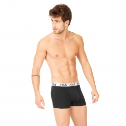 Lot de 4 Boxers Coton homme Fila 5016 Noir et Bleu