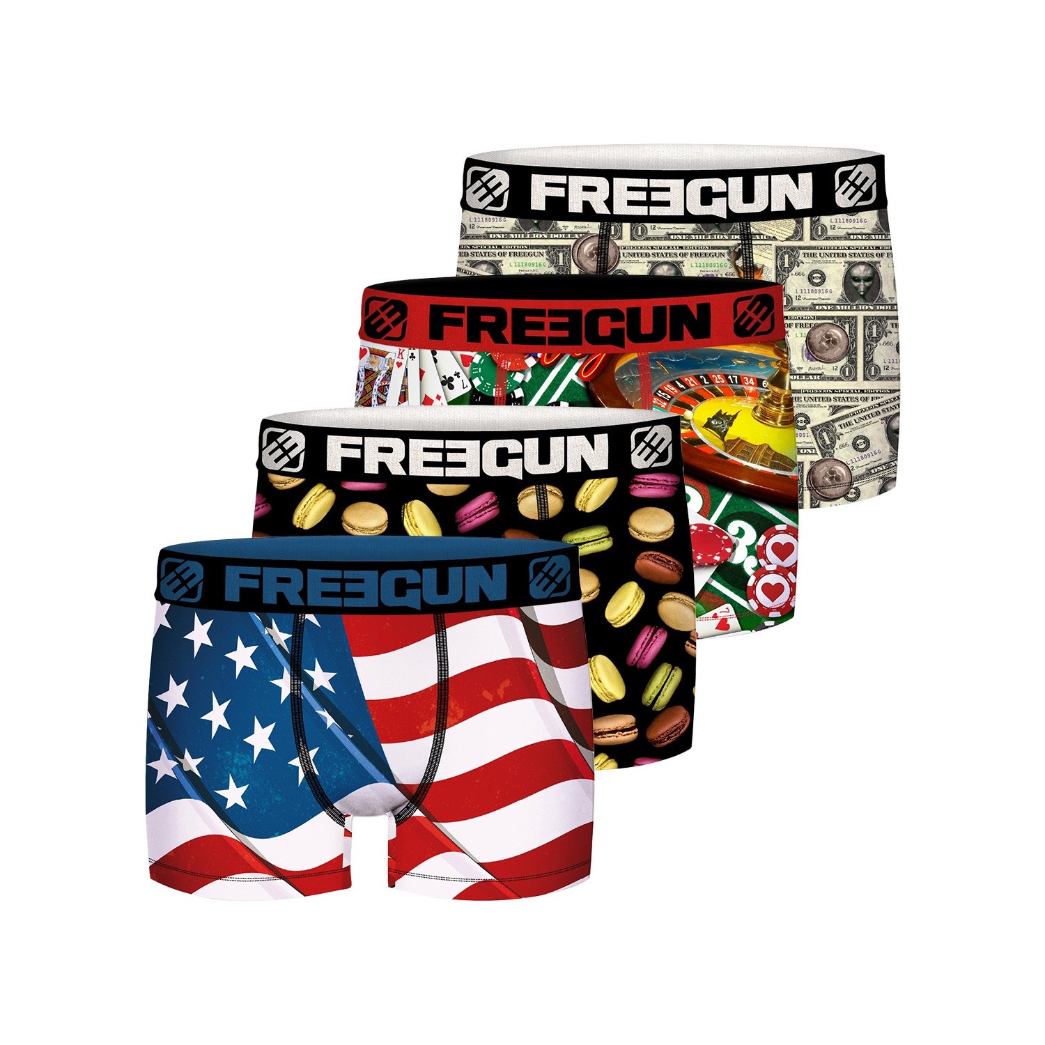 Lot de 4 Boxers garçon Best of Anniversary USA