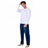 Ensemble pyjama long homme t-shirt col rond bicolore Dom Ensemble pyjama long homme t-shirt col rond bicolore Dom