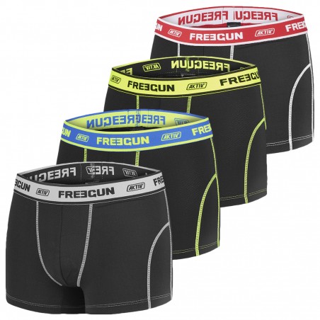 Lot de 4 Boxers homme Aktiv Noir et Fluo