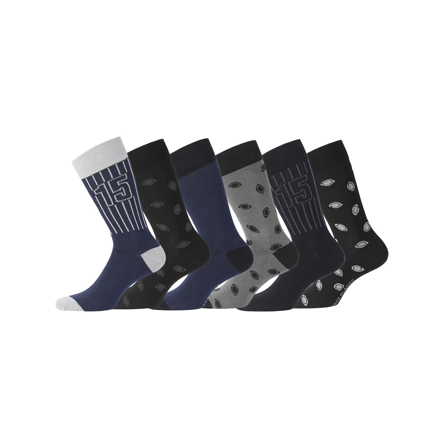 Lot de 6 Paires de Chaussettes de ville coton homme