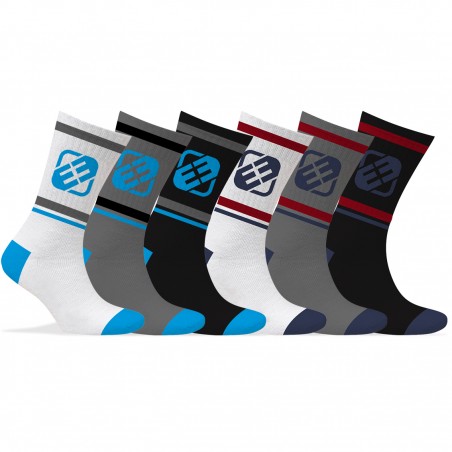 Lot de 6 Paires de Chaussettes Tennis homme assorties