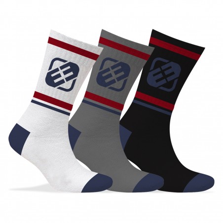 Lot de 3 Paires de Chaussettes Tennis homme colorée