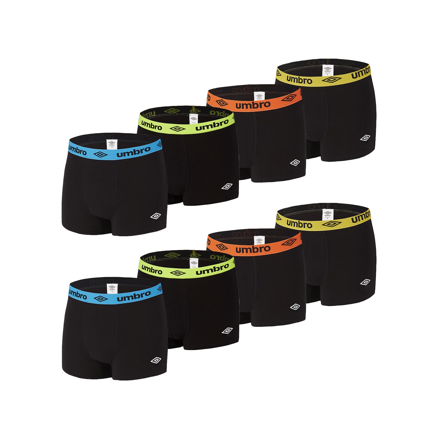 Lot de 8 Boxers coton homme ceinture colorée Lot de 8 Boxers coton homme ceinture colorée