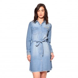 Robe Denim Manches Longues...