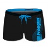 Boxer de bain garçon uni avec logo rubber print en couleur