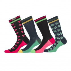 Lot de 4 Paires de Chaussettes de ville homme Fantaisie Fruts