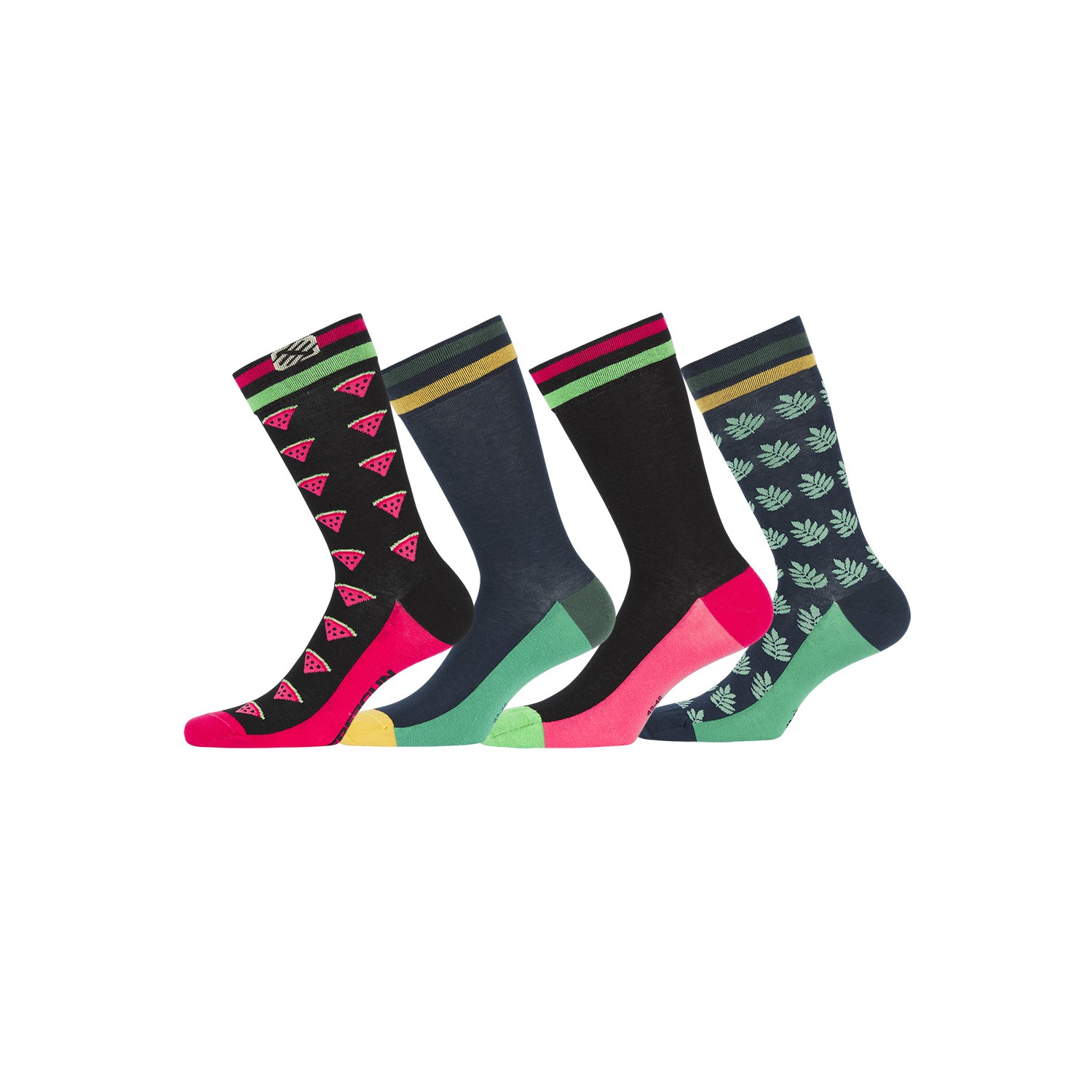 Lot de 4 Paires de Chaussettes de ville homme Fantaisie Fruts