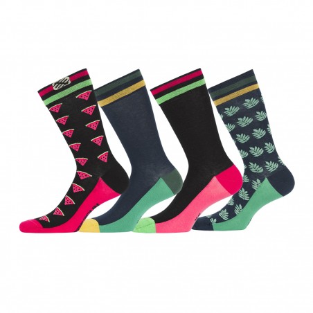 Lot de 4 Paires de Chaussettes de ville homme Fantaisie Fruts