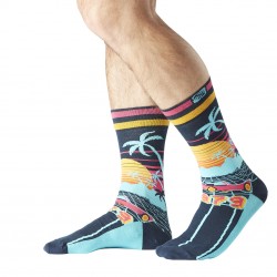 Lot de 4 Paires de Chaussettes de ville homme Fantaisie Tropic