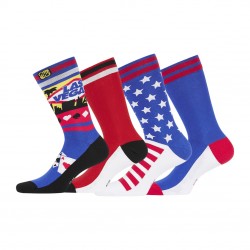 Lot de 4 Paires de Chaussettes de ville homme Fantaisie América