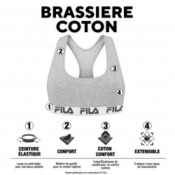 Brassiere coton femme Fila 6056 Blanc