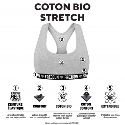 Brassière femme coton bio avec ceinture sublimation