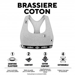 Brassière femme coton Gris