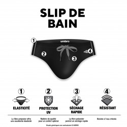 Slip de bain homme avec surpiqûres couleurs