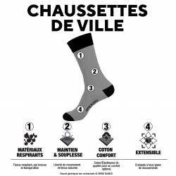 Lot de 3 Paires de Chaussettes de ville coton homme peigné doux