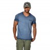 T-shirt homme col V coupe droite effet usé print dos Surf
