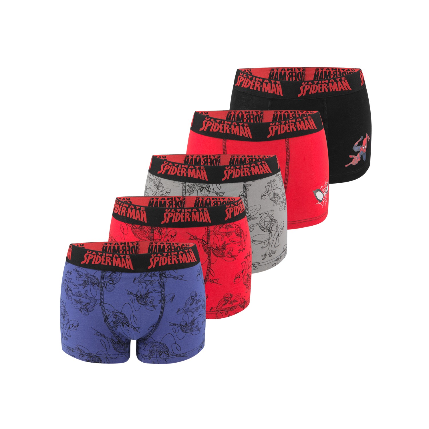 Lot de 5 Boxers coton garçon Ultimate Spider-Man Lot de 5 Boxers coton garçon Ultimate Spider-Man