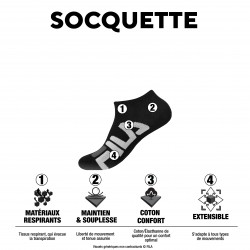 Lot de 6 Paires de Chaussettes Socquettes garçon F8199 noir