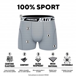 Lot de 4 Boxers homme chiné AKTIV ATHLETIK