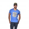 T-shirt col V homme avec print Badge T-shirt col V homme avec print Badge