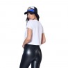 Crop top femme avec print devant avec strass en coton Crop top femme avec print devant avec strass en coton