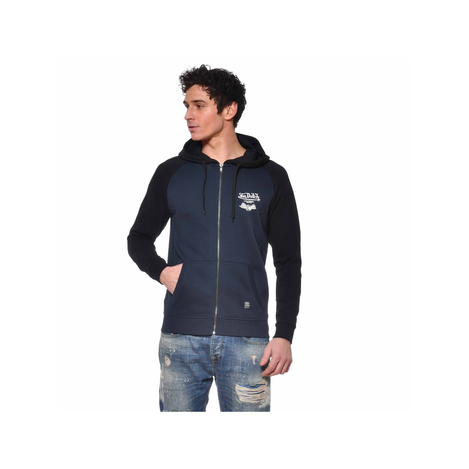 Sweat homme zippé à capuche en molleton Skies Sweat homme zippé à capuche en molleton Skies