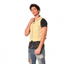 Gilet de tailleur homme ajustable broderie et imprimé dos Howard