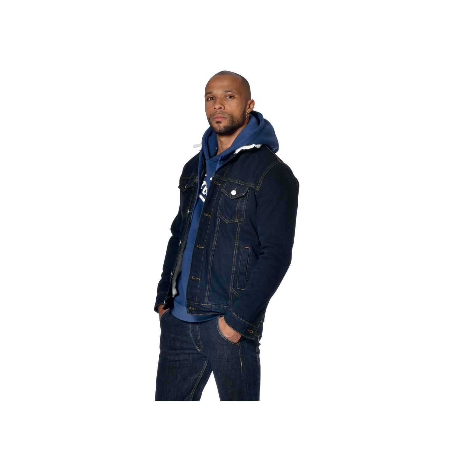 Veste homme denim doublée et col sherpa Bill Veste homme denim doublée et col sherpa Bill