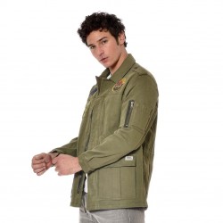 Veste homme coupe 3/4 en toile épaisse et imprimé dos Scott