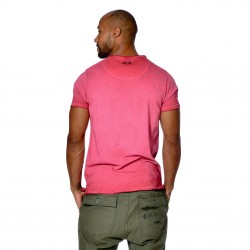 T-shirt homme col rond coupe droite effet usé print devant Force